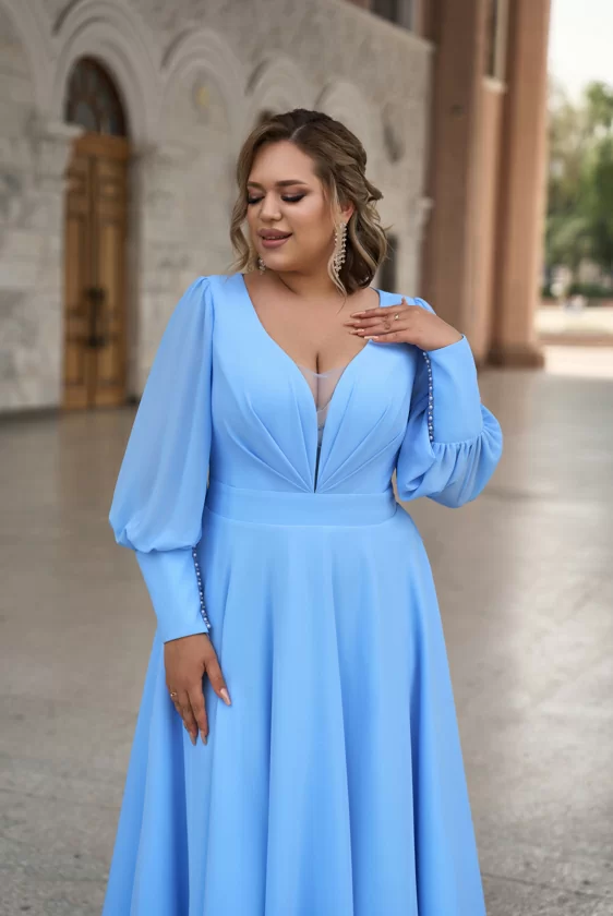 Вечернее платье 356-16xl-blue